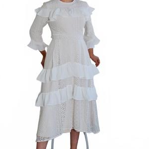 NEW ESTEEM COUTURE adele layered eyelet lace skirt in ivory